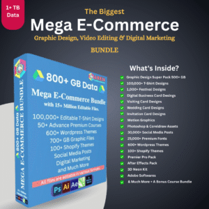Mega Digital Creator Bundle | Graphic Design, Video Editing, Fonts, Themes & Marketing Assets (500+ GB)