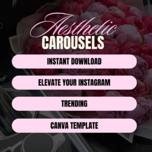 100 Aesthetic Pink Instagram Carousel Templates | Editable Canva Bundle with PLR & MRR Rights